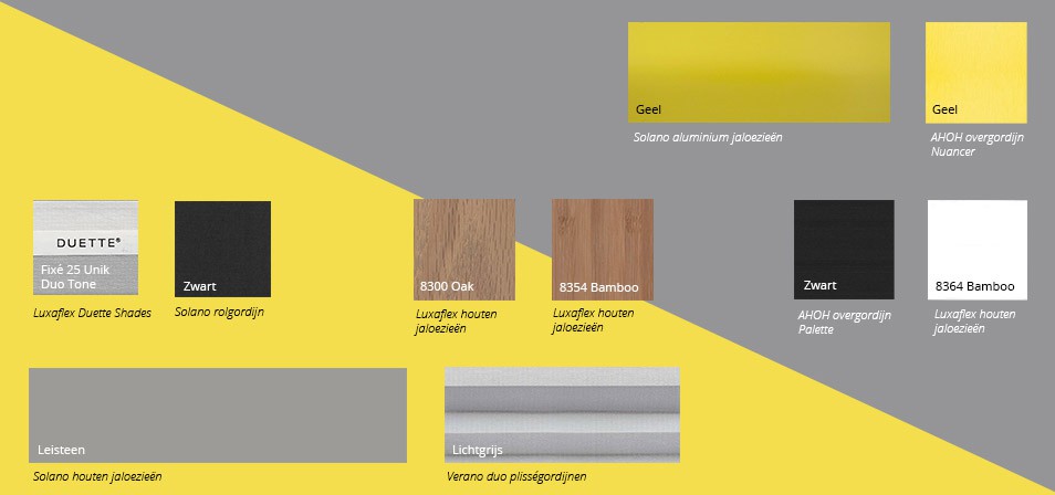 Trendkleuren 2021 Pantone Ultimate Grey Illuminating Yellow interieur inspiratie raamdecoratie